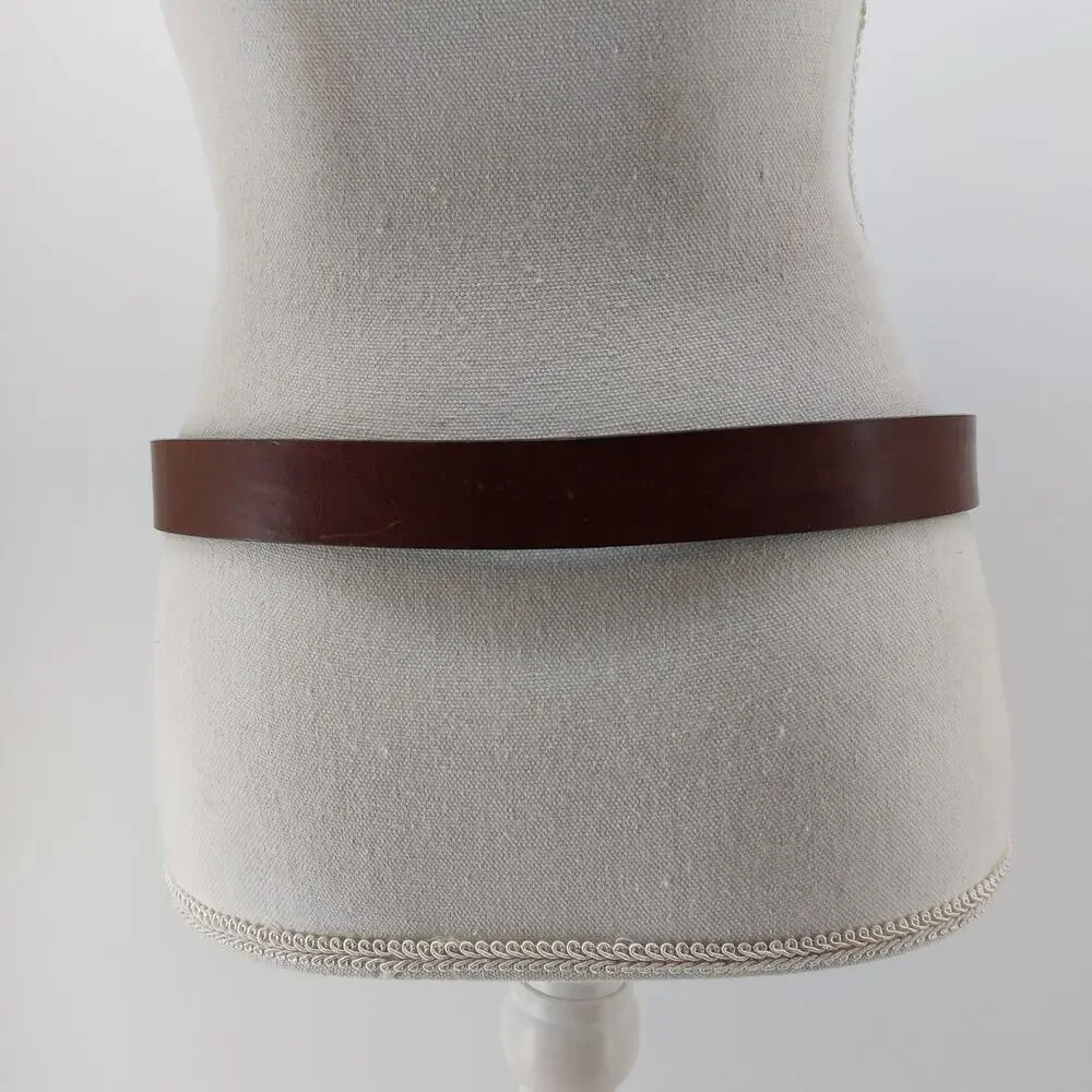 Talbots Italian Saddle Leather Belt Brown Wicker L